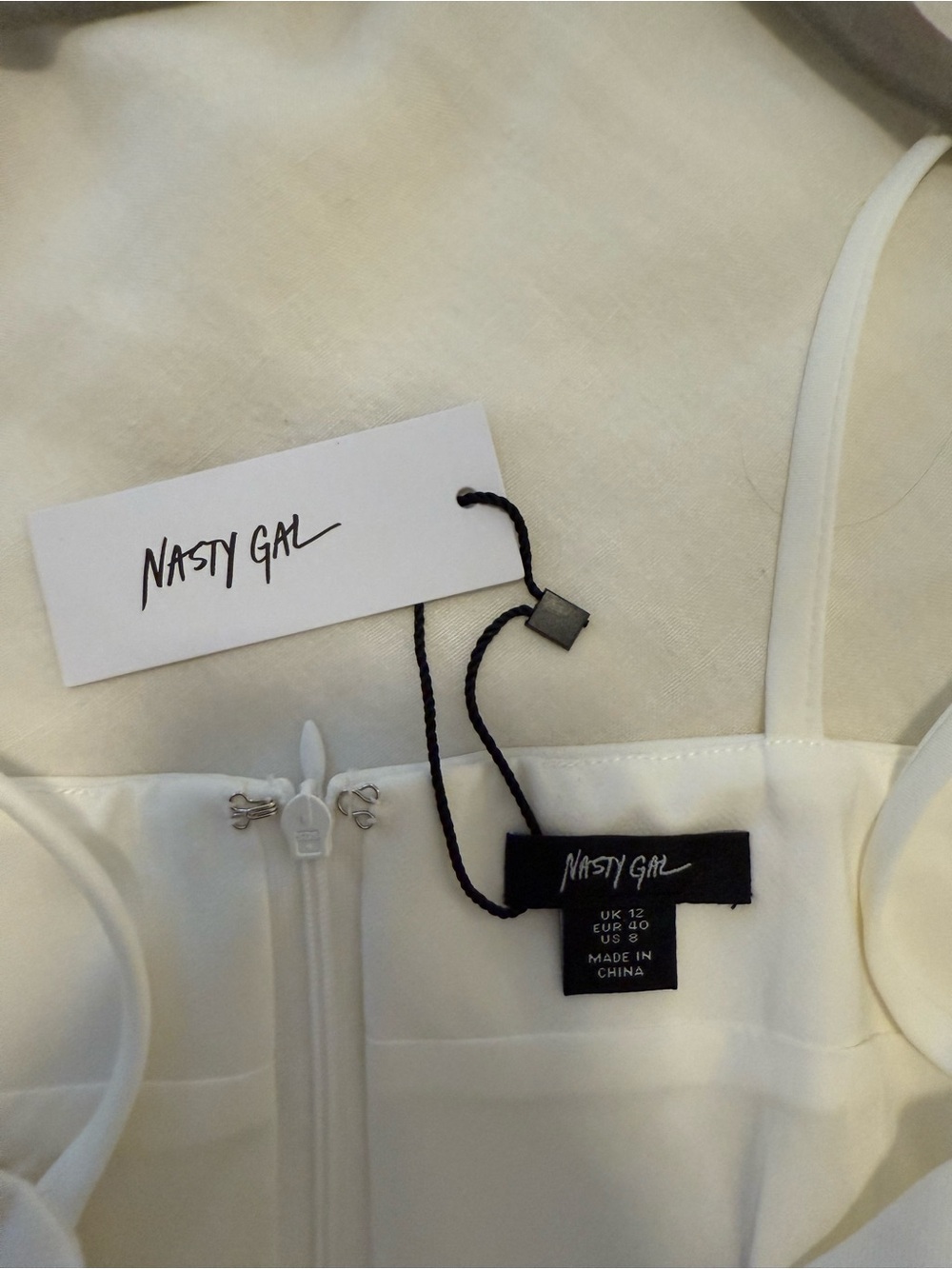 Nasty Gal White Mini Dress with Rhinestone Heart Cutouts - Picture 4 of 5